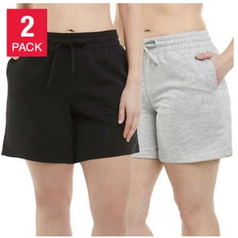 Danskin Womens Soft Active Short Black Gray 2-pack Size Large